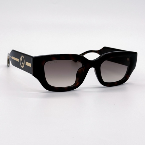 NEW GUCCI GG1558SK 002 SQUARE HAVANA BROWN WOMEN SUNGLASSES GUCCI - Picture 6 of 12